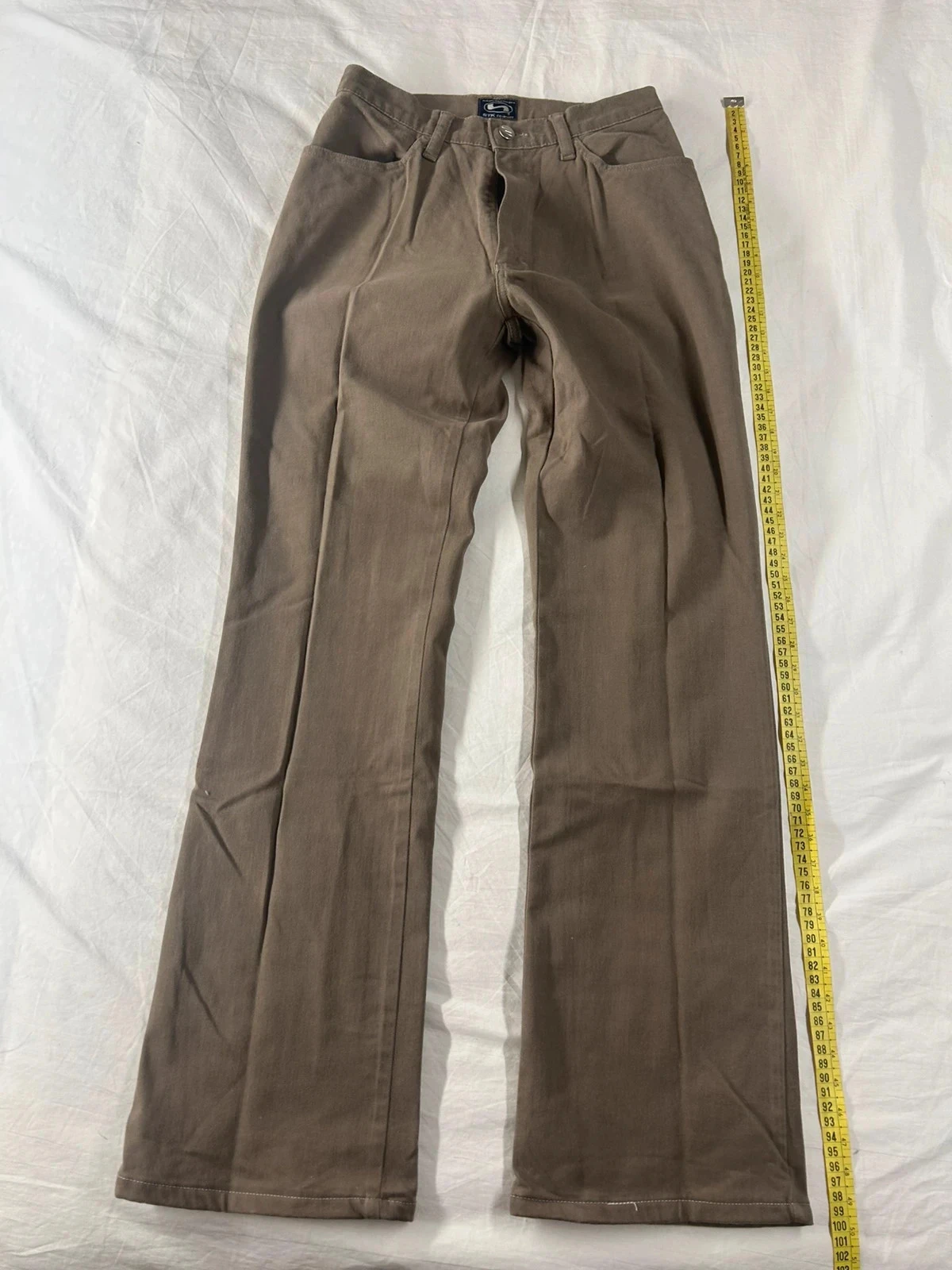Pantalon à jambes larges beige gris stk taille 38